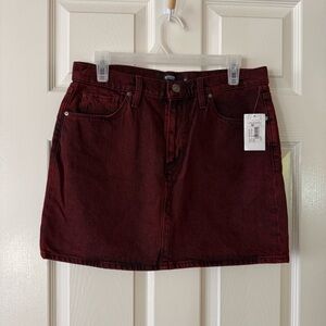 NWT Hudson Jeans Dark Red Viper Mini Denim Skirt Women’s Size 29 Classic Casual